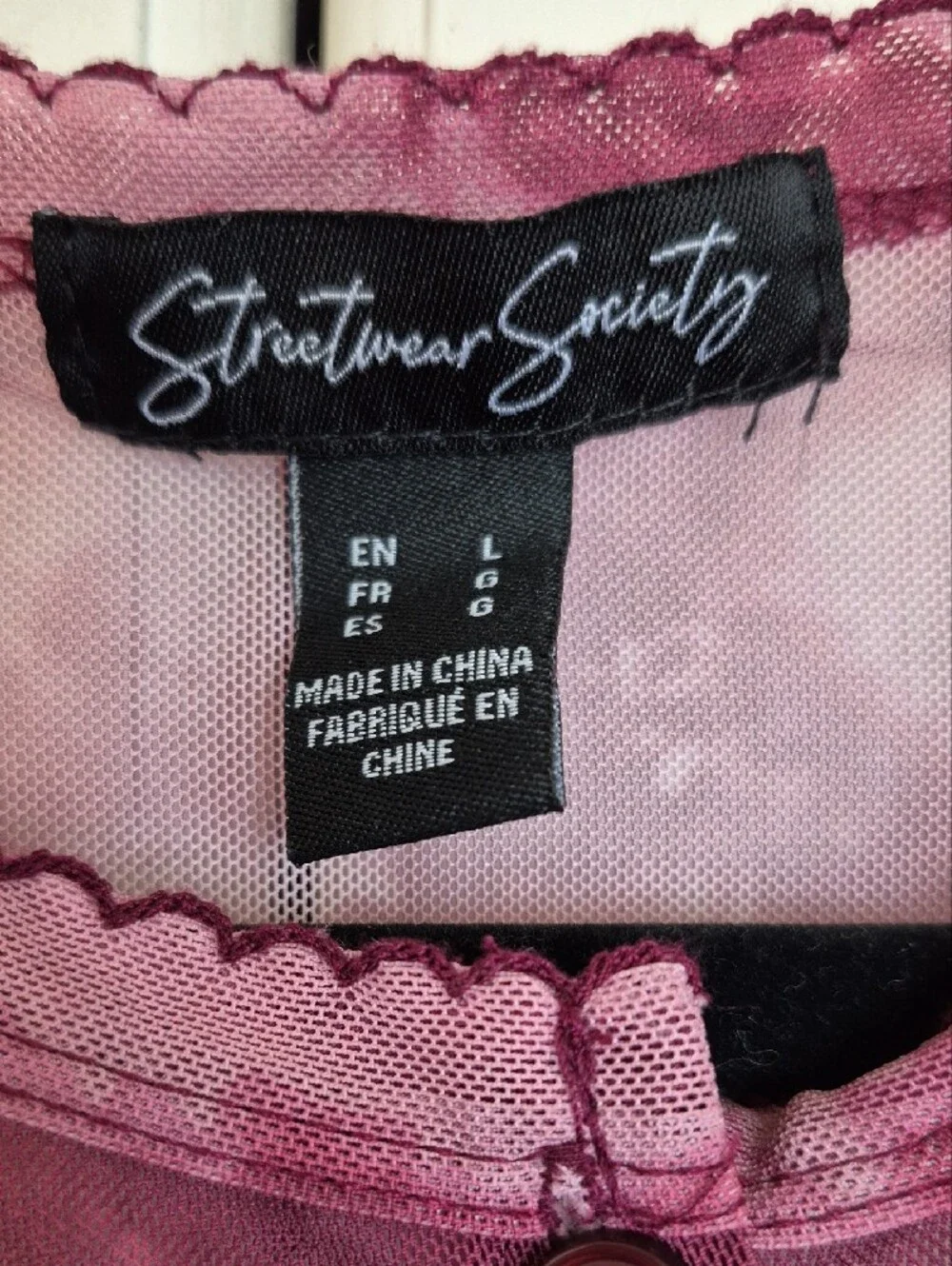 Streetwear Society Pink Floral Sheer Button-Down Top - Picture 2 of 5